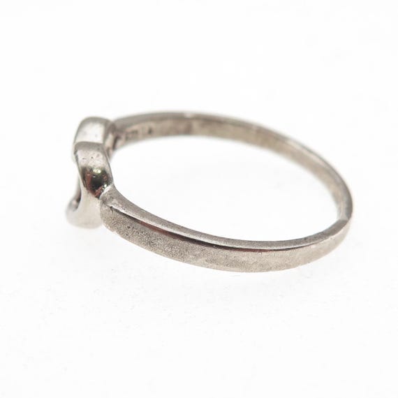 925 Sterling Silver Open Heart Ring Size 9 View 4