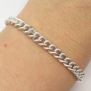 925 Sterling Silver Vintage Cable Link Bracelet 6 3/4&quot;