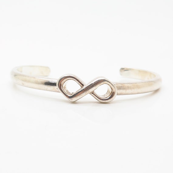 925 Sterling Silver Infinity Design Cuff Bracelet… - image 2