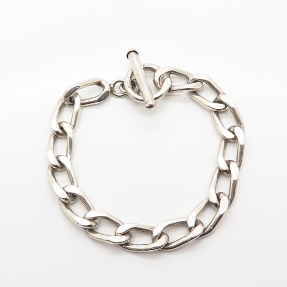 925 Sterling Silver Vintage Mexico Elongated Link Bracelet 6 925 Sterling Silver Vintage Mexico Elongated Link Bracelet 6