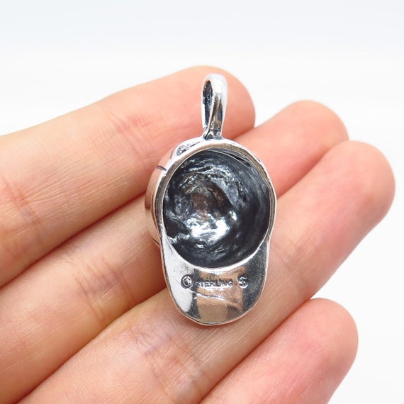 925 Sterling Silver Vintage Shube Cap Pendant - image 2