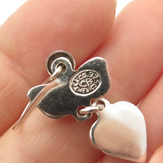 925 Sterling Silver Vintage Mexico Heart and Bow … - image 5