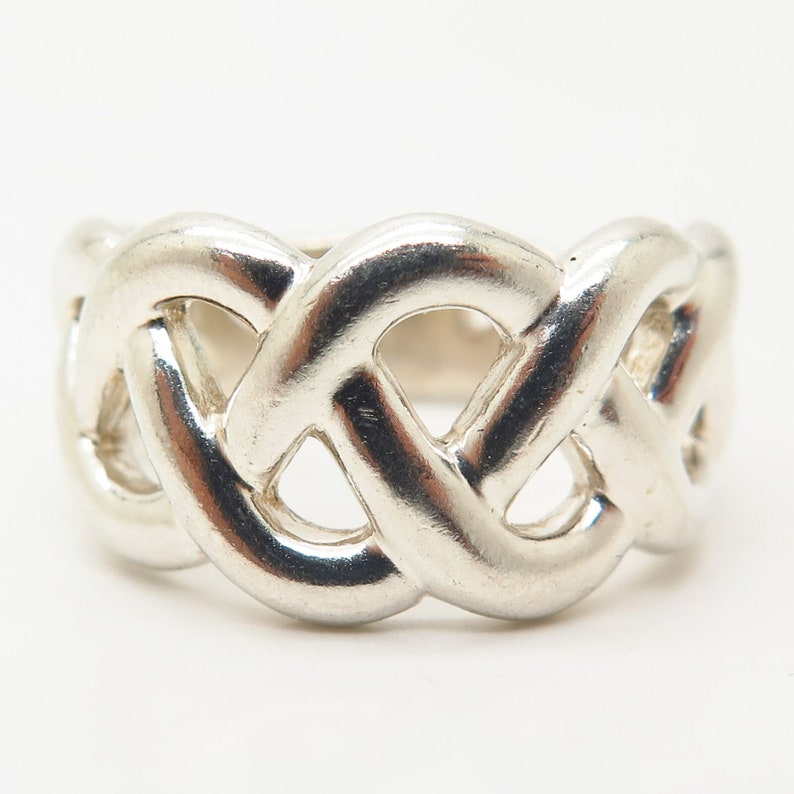 925 Sterling Silver Braided Design Ring Size 10 14