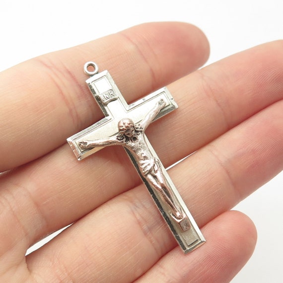 925 Sterling Silver Vintage Crucifix "Ladies Of Ch