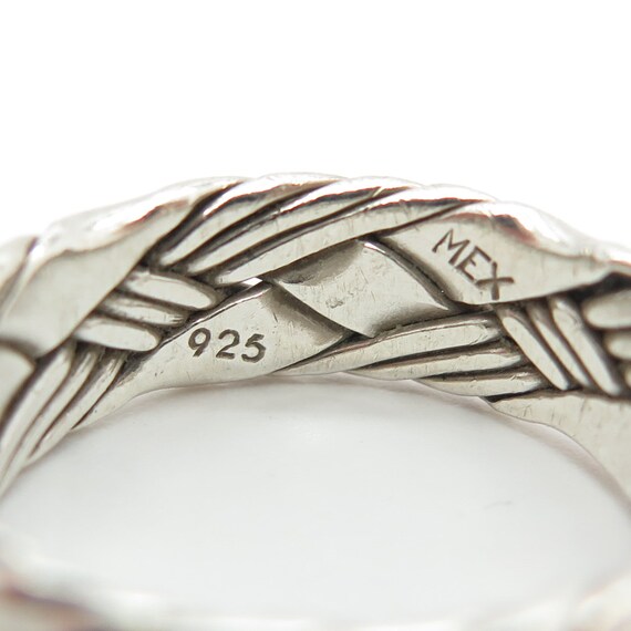 925 Sterling Silver Vintage Mexico Wicker Band Ri… - image 7