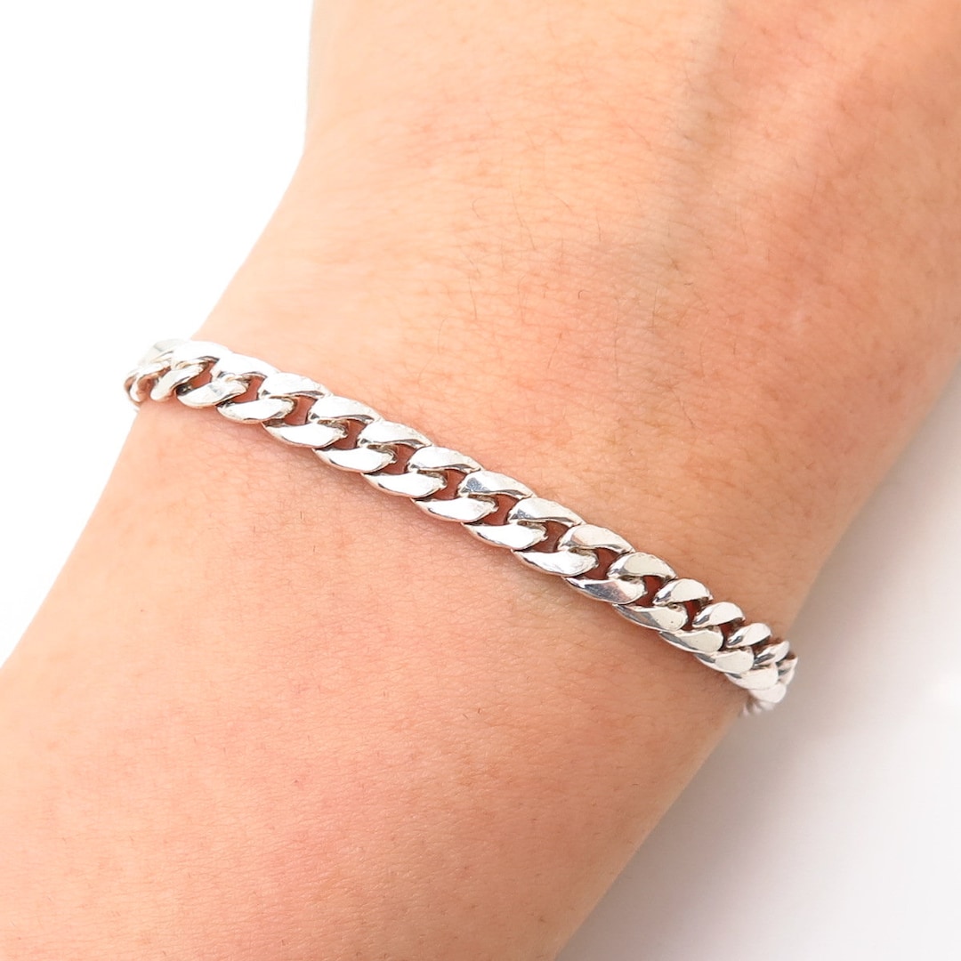 925 Sterling Silver Italy Cable Link Bracelet 7 3/4 925 Sterling Silver Italy Cable Link Bracelet 7 3/4