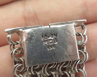 925 Sterling Silver Vintage Mexico Modernist Bracelet 7.5