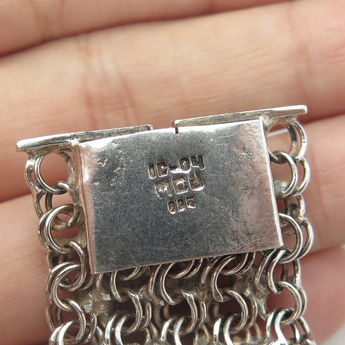 925 Sterling Silver Vintage Mexico Modernist Bracelet 7.5 925 Sterling Silver Vintage Mexico Modernist Bracelet 7.5
