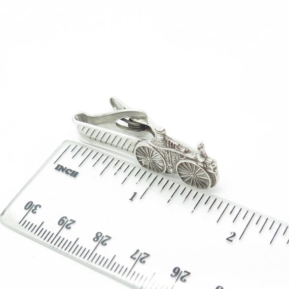 925 Sterling Silver Vintage Carriage Tie Clip - image 3