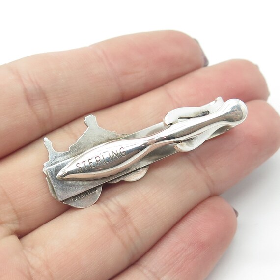 925 Sterling Silver Vintage Carriage Tie Clip - image 2