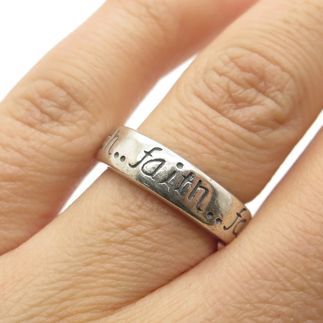 MWS Mark Wasserman Samara 925 Sterling Silver Vintage Faith Band