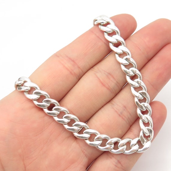 925 Sterling Silver Vintage Cuban Chain Necklace … - image 1