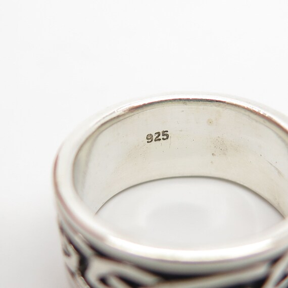 925 Sterling Silver Vintage Celtic  Viking Band Ring Size 5.5