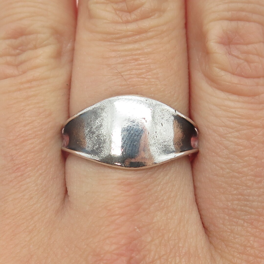 ★SENTIMENTS★ NO.631 [ANTIQUE 925 SILVER] RING 925 Sterling Silver Vintage EA Birmingham Modernist Ring