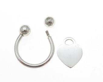 【美品】Tiffany&Co.2001ハートlargeキーリング・ラウンドタグ TIFFANY & CO. 925 Sterling Silver Vintage 2001 Heart Tag Screw