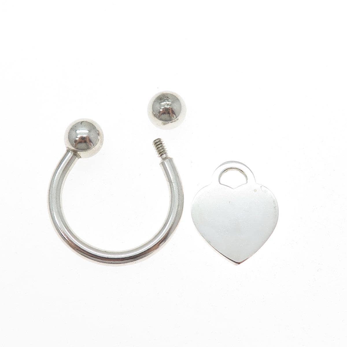 TIFFANY & CO. 925 Sterling Silver Vintage 2001 Heart Tag Screw