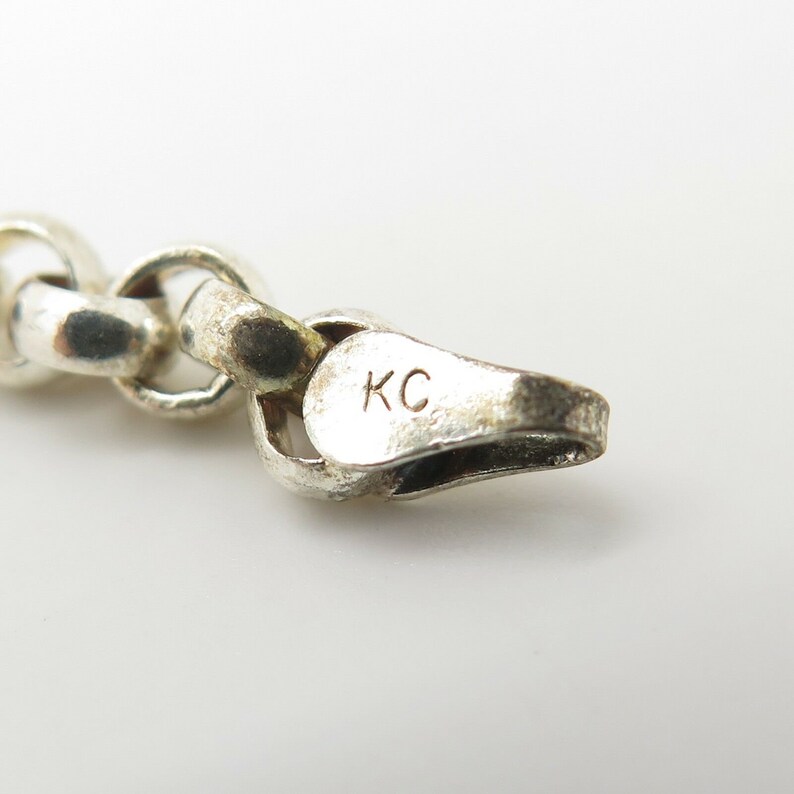 Italy 925 Sterling Silver Rolo Link Bracelet 8