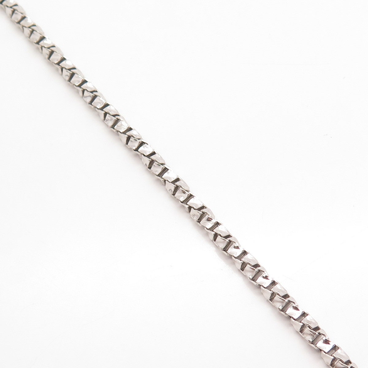 925 Sterling Silver Vintage Italy Box Link Bracelet 7.75