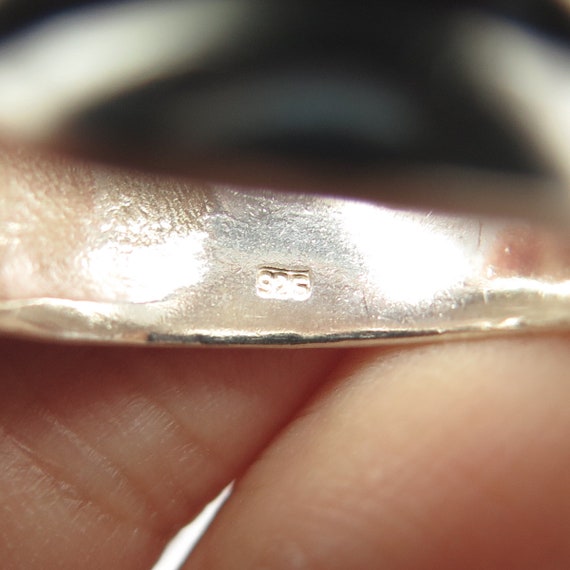 925 Sterling Silver Vintage Modernist Wavy Ring S… - image 7