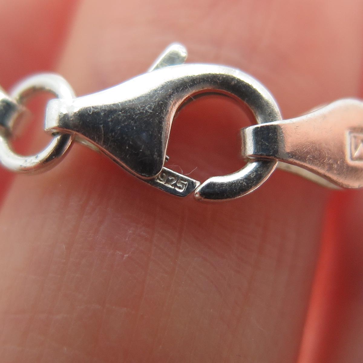 925 Sterling Silver Vintage Italy Heart Dangle Charm Oval Link