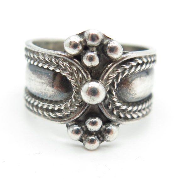 925 Sterling Silver Vintage Ethnic / Boho Ring Si… - image 3