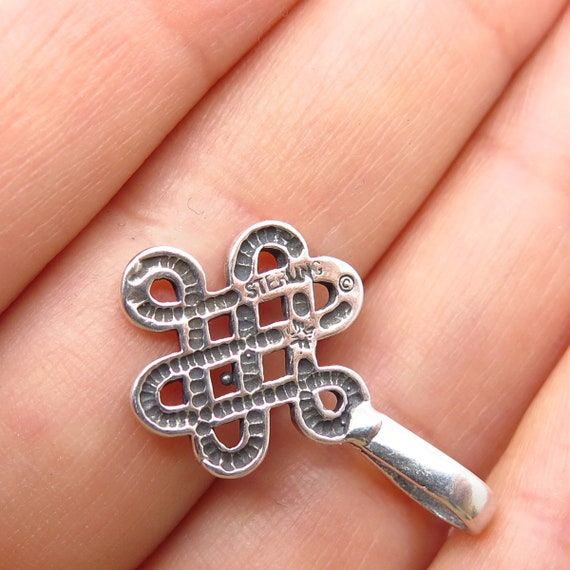 925 Sterling Silver Vintage Sunwest Celtic Pendant - image 4