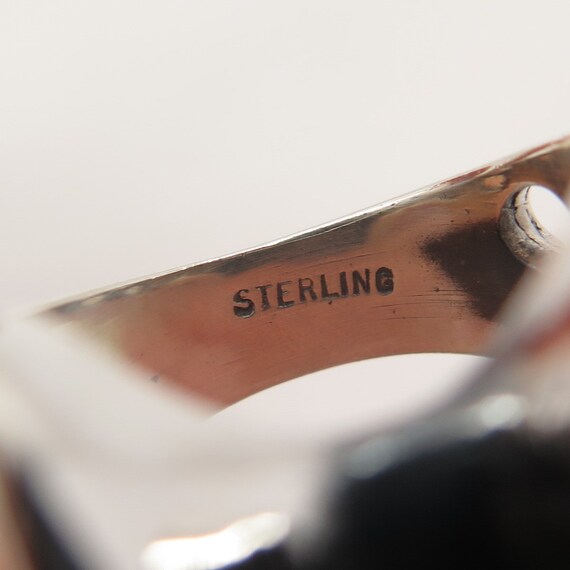 925 Sterling Silver Vintage Modernist Ring Size 7 - image 7