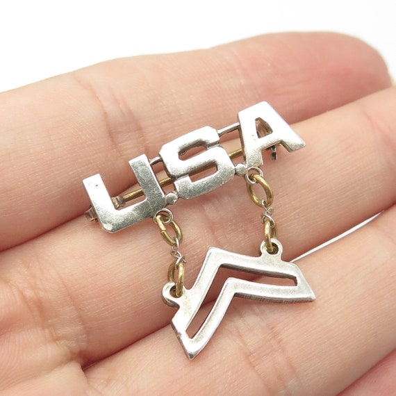 925 Sterling Silver Antique WWII US Army Corporal… - image 1