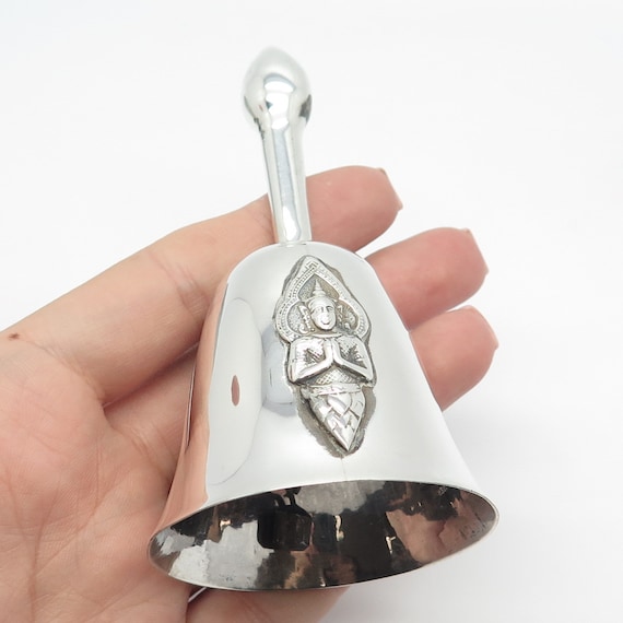925 Sterling Silver Vintage Buddha Hand Bell