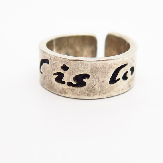 925 Sterling Silver "God Is Love" Band Ring Size … - image 3