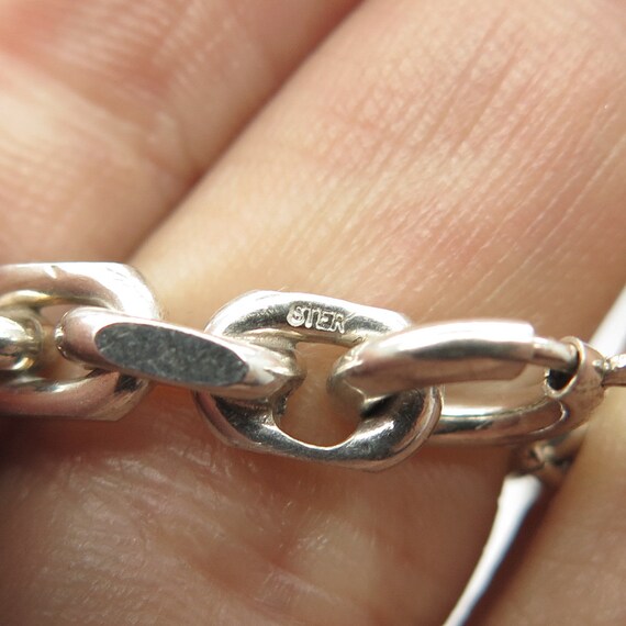 925 Sterling Silver Vintage Flat Edge Link Bracel… - image 7