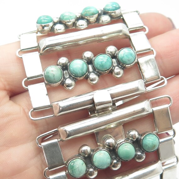 925 Sterling Silver Vintage Mexico Turquoise Gem … - image 6