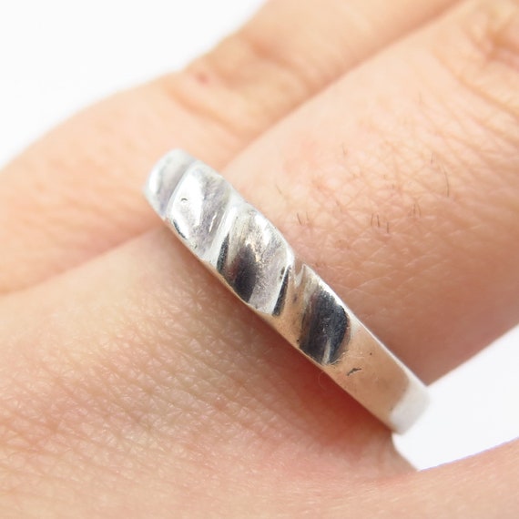 925 Sterling Silver Vintage Mexico Braided Ring S… - image 2