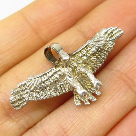925 Sterling Silver Flying Eagle Pendant