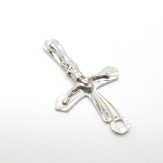 800 Silver Vintage Jesus Christ Cross Pendant - image 6