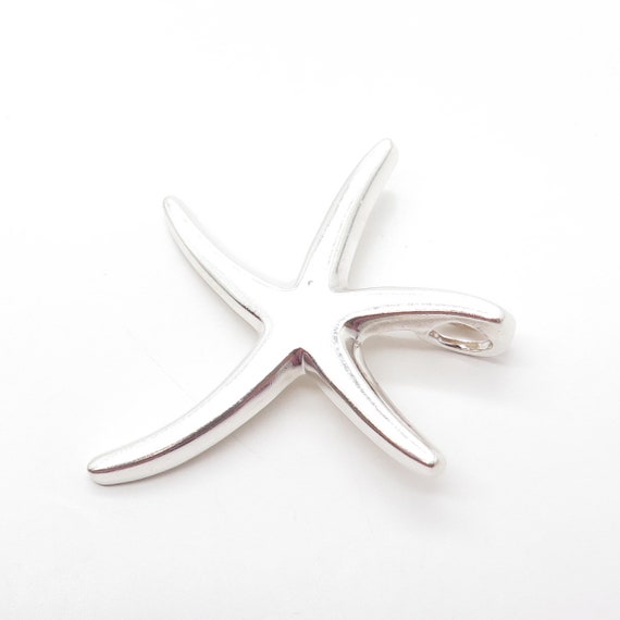 925 Sterling Silver Vintage Starfish Slide Pendant - image 5