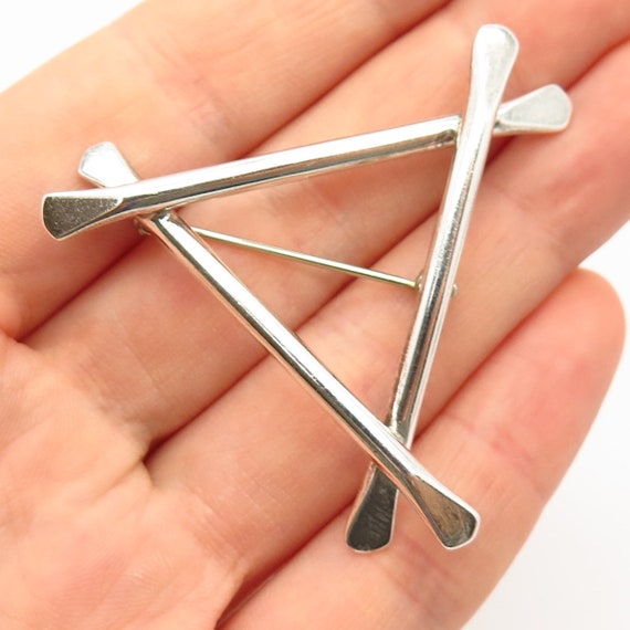925 Sterling Sterling Vintage Modernist Triangle D