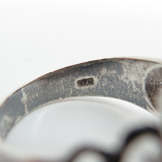 925 Sterling Silver Vintage Ornate Ring Size 5 - image 7