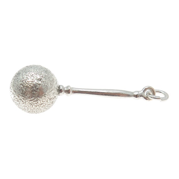 925 Sterling Silver Vintage Drop Ball Charm Penda… - image 5