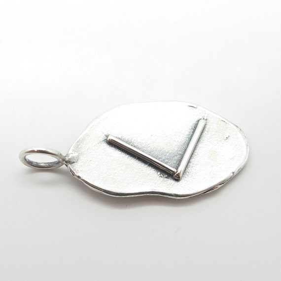 925 Sterling Silver Vintage Modernist Pendant - image 7