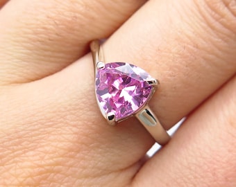 Trilion Cut 1.50Ct Natural African Pink Tourmaline Solitaire Ring In 925 Silver Trilion Cut 1.50Ct Natural African Pink Tourmaline Solitaire Ring In 925 Silver