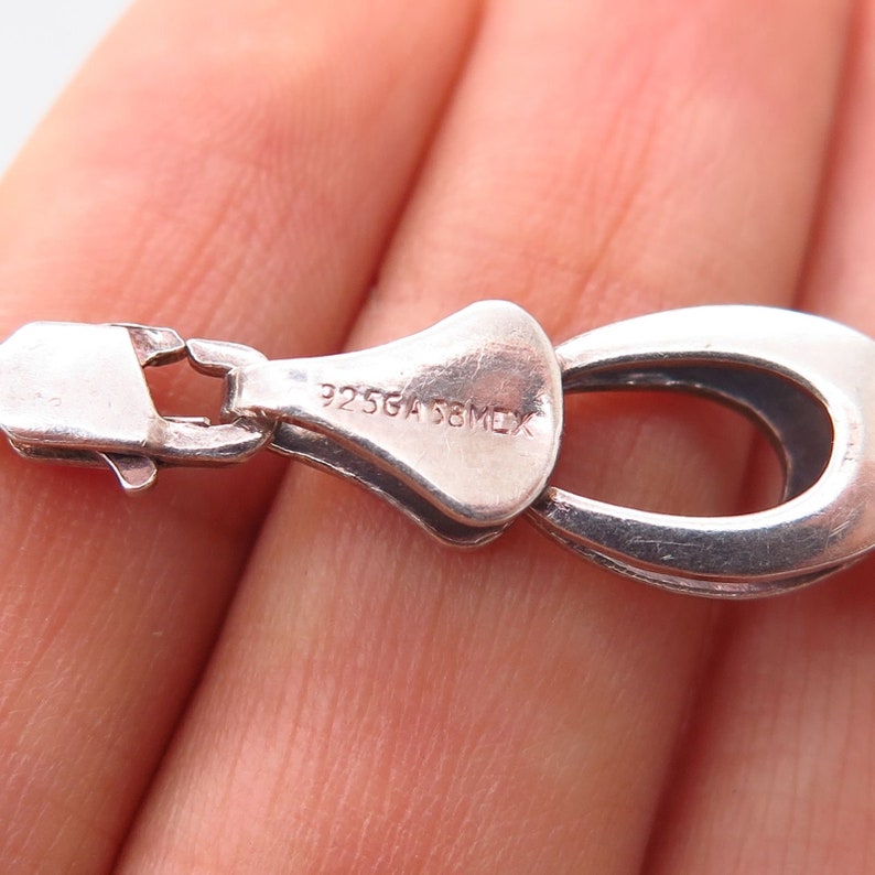 925 Sterling Silver Vintage Mexico Cresent Moon Chain Necklace 17