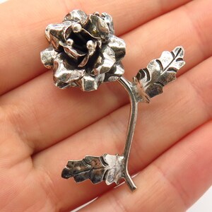 925 Sterling Silver Vintage Mexico Floral Design Pin Brooch