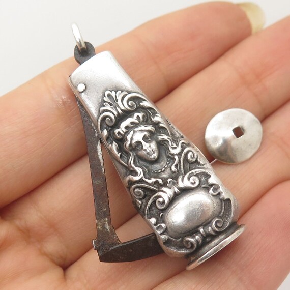 Antique 925 Sterling Silver Victorian Lady Cigaret