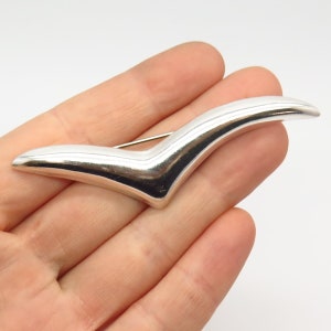 925 Sterling Silver Vintage Mexico Seagull Silhouette Design Pin Brooch