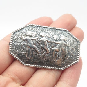800 Silver Vintage Germany Dancing Children Pin Brooch