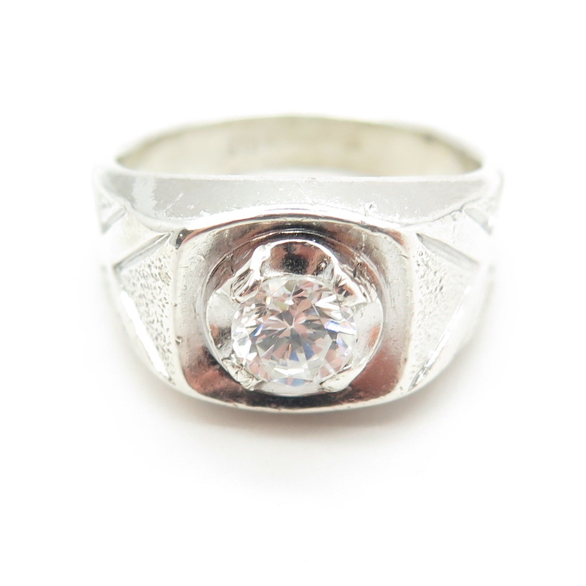VARGAS 925 Sterling Silver Vintage Round-cut C Z 
