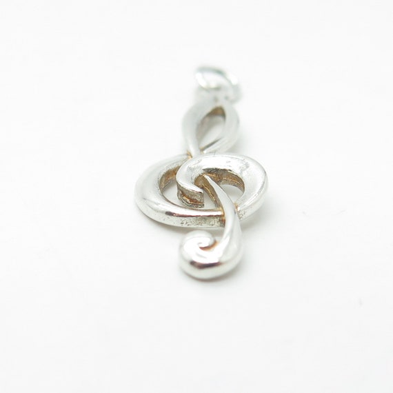 925 Sterling Silver Vintage Treble Clef Music Not… - image 7