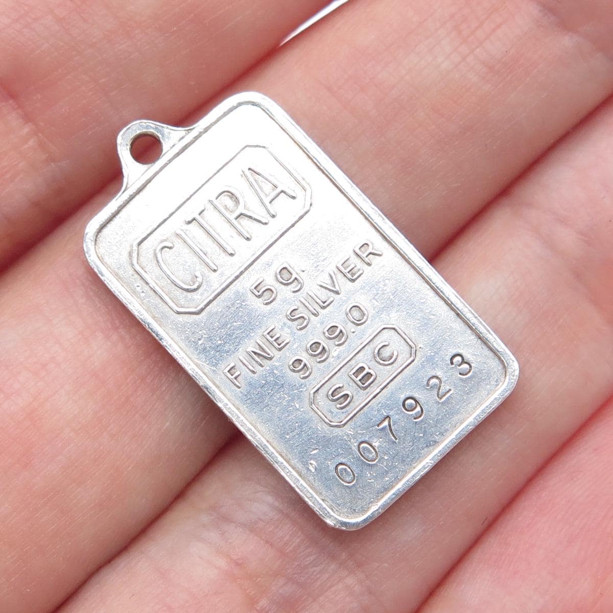 CITRA SBC 999 Fine Silver Vintage 5g. Bar Pendant #007923 - Etsy
