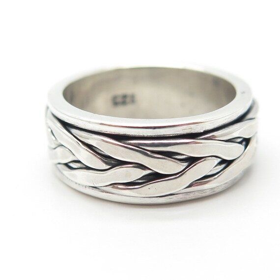 925 Sterling Silver Vintage Roots Rotating Band R… - image 5